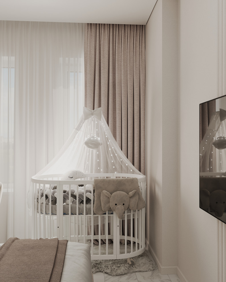 Спальня в квартире 61 кв м для динамичной семьи