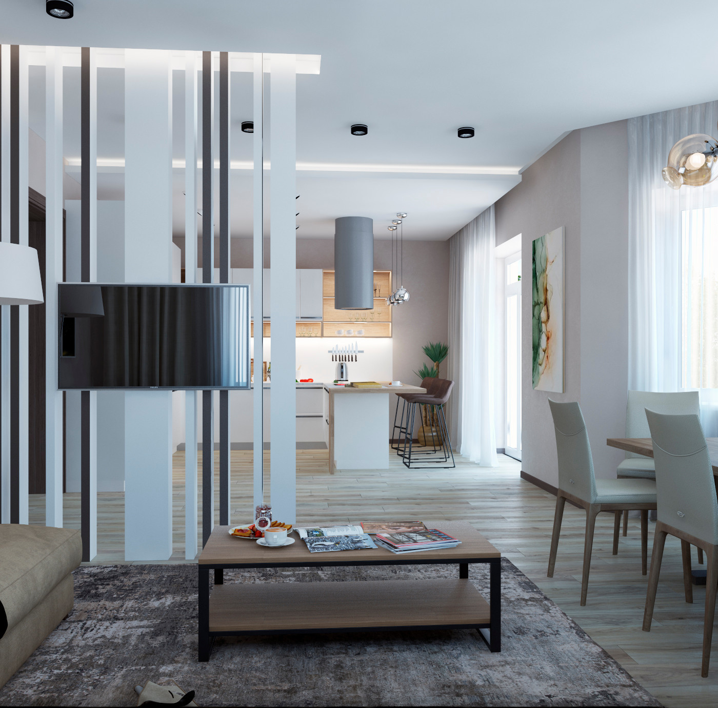 гостиная в большом доме