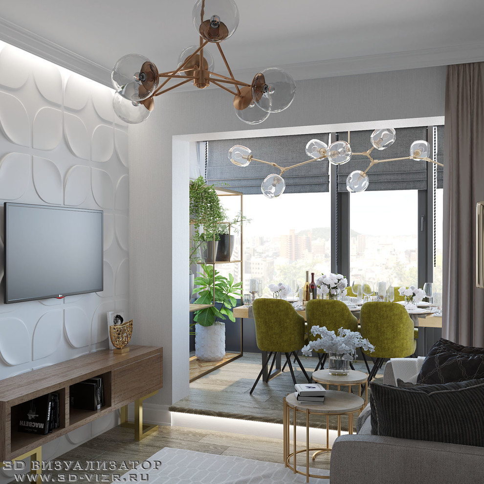 Гостиная, кухня, лоджия, прихожая