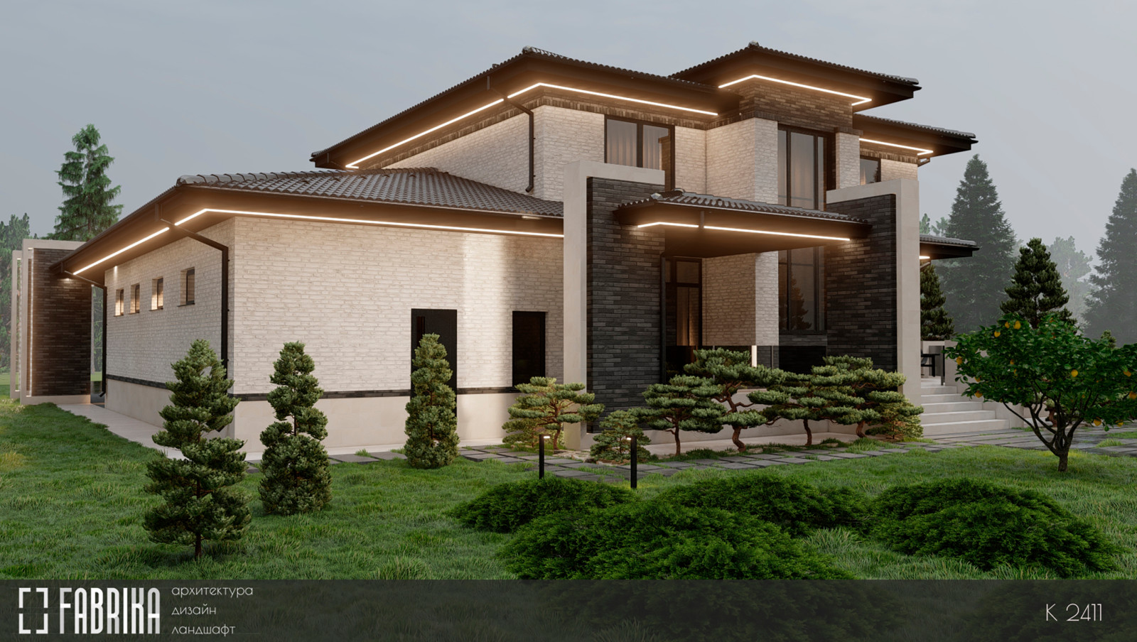 Дом в стиле Райта K2411