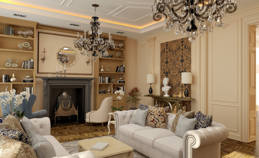 Обложка проекта: Дизайн интерьера в гостиной в частном доме в Ростовской области