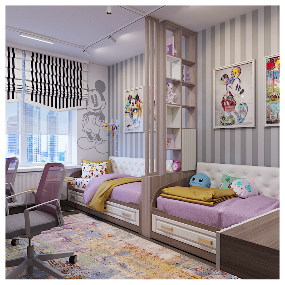 Обложка проекта: Дизайн интерьера детской комнаты и мебели для ванной и санузла в квартире