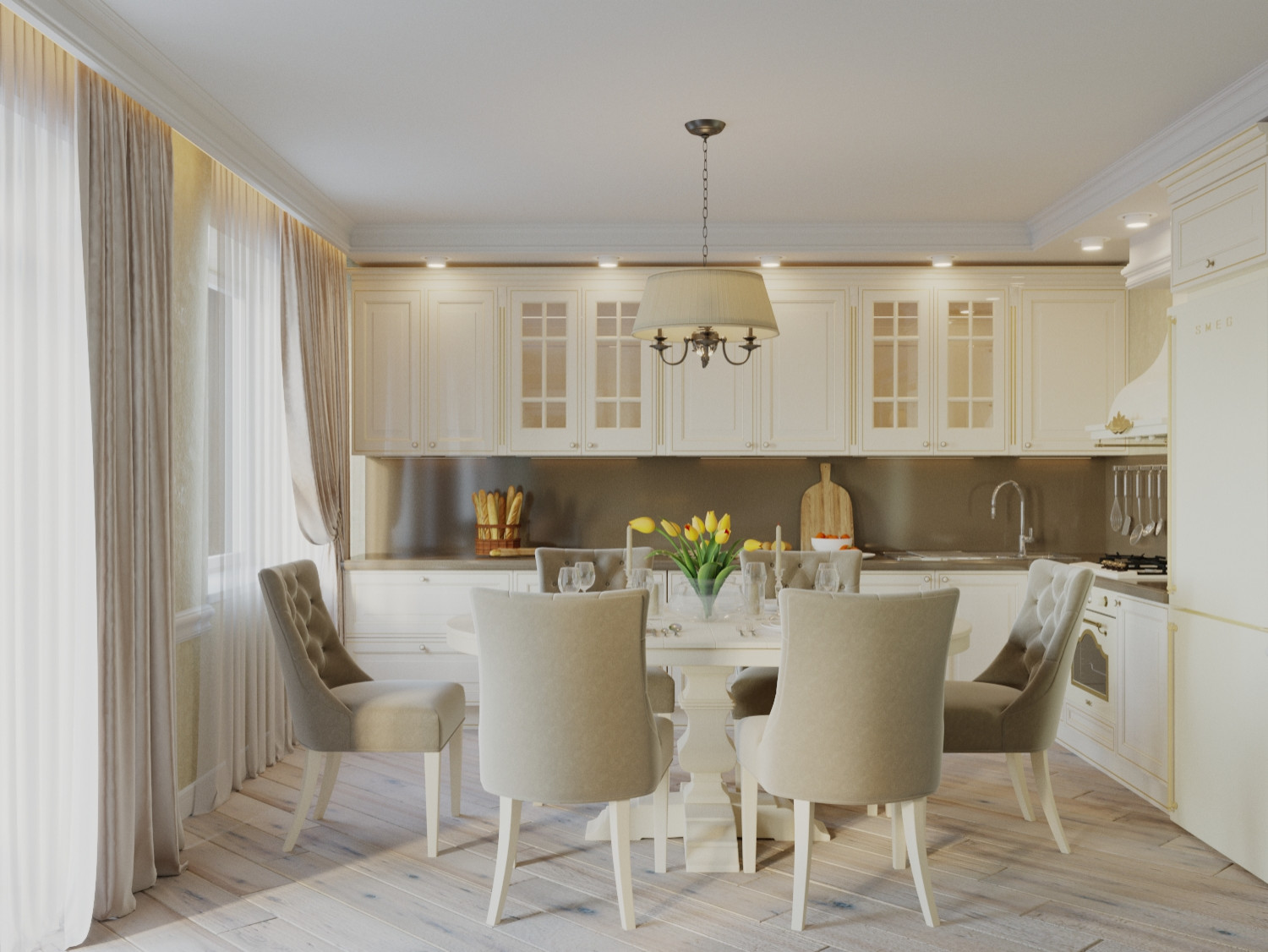 Дизайн Интерьера Кухни - Гостиной 68