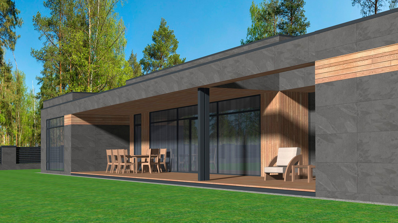 Проект дома L-258-G в стиле минимализм