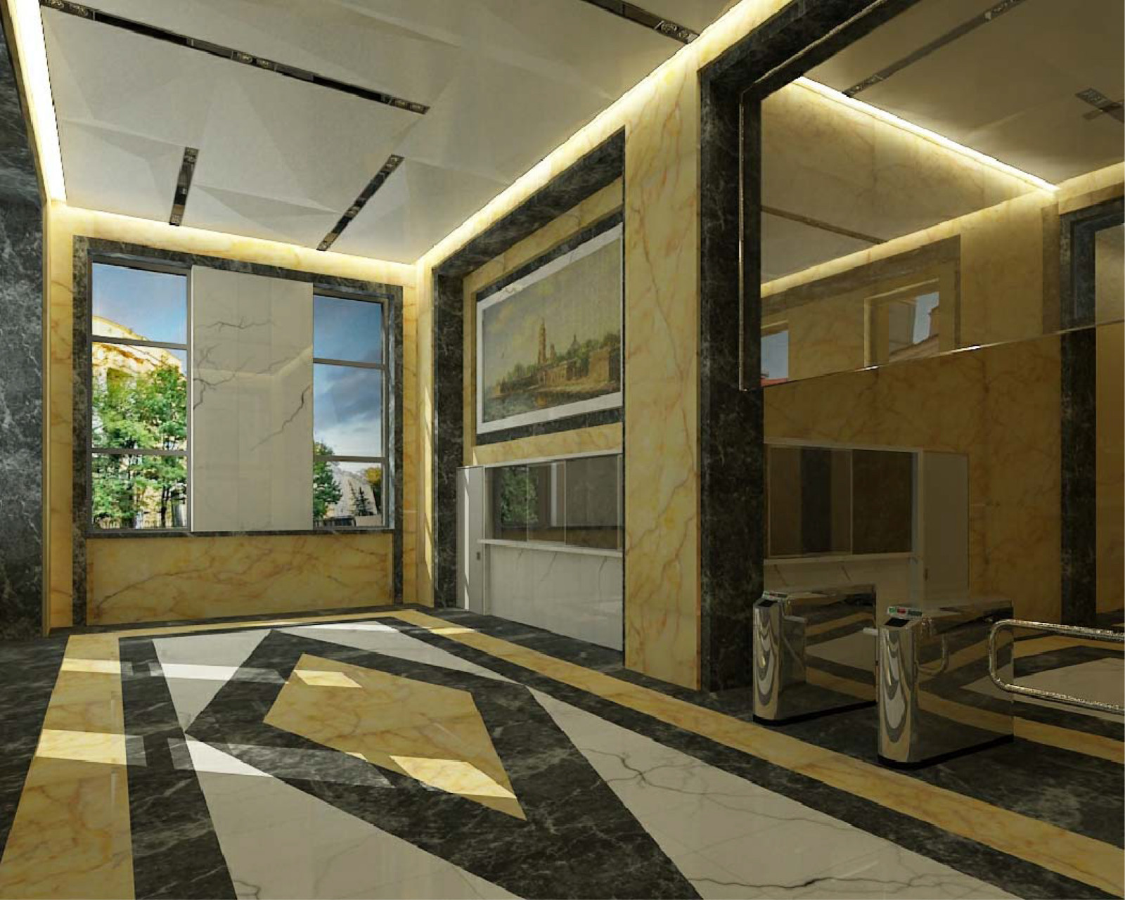 Дизайн-проект интерьера проходной завода в Санкт-Петербурге