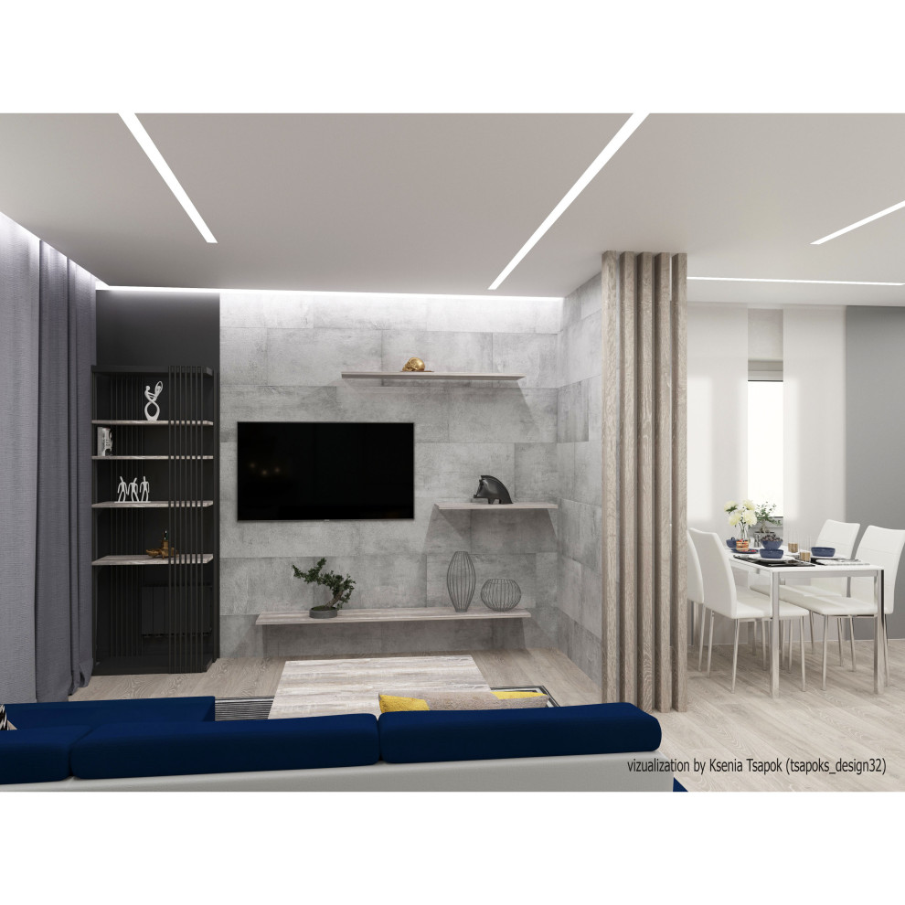 2х-комнатная квартира с объединенной кухней-гостиной