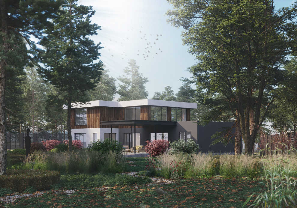 Проект дома и сада вокруг него, в КП Никологорское. М.О.