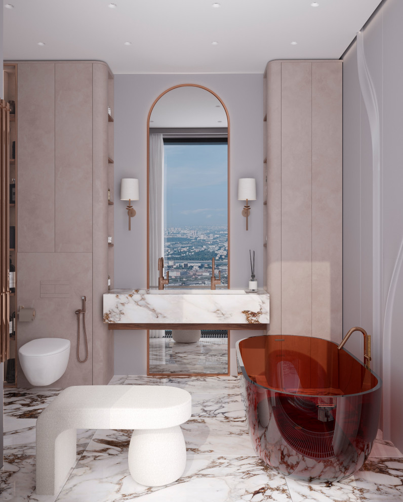 Мастер-ванная из проекта "Оранжевый Блюз" в ЖК Neva Towers, г. Москва