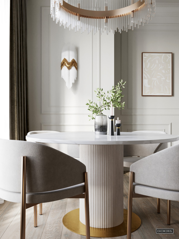 Молочно-белый неоклассический интерьер в Крылатском