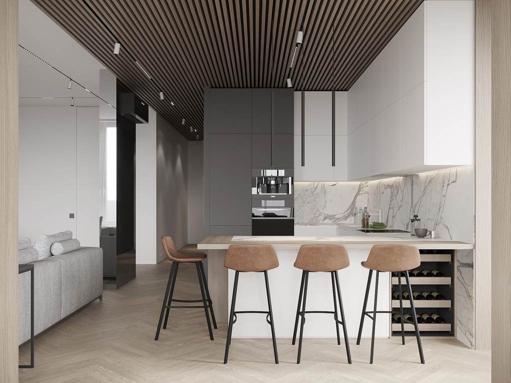 Квартира в современном стиле, ЖК «Duderhof Club», 146 кв.м.