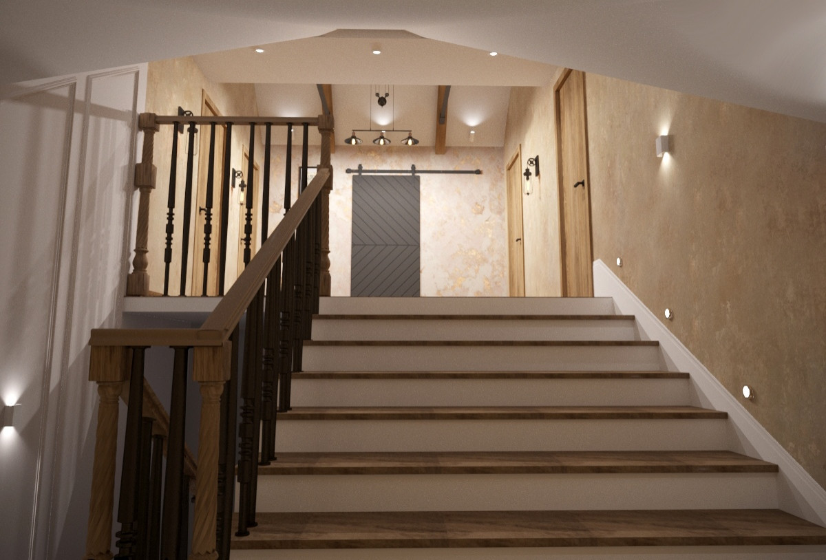 Интерьер мансардного этажа в стиле лофт