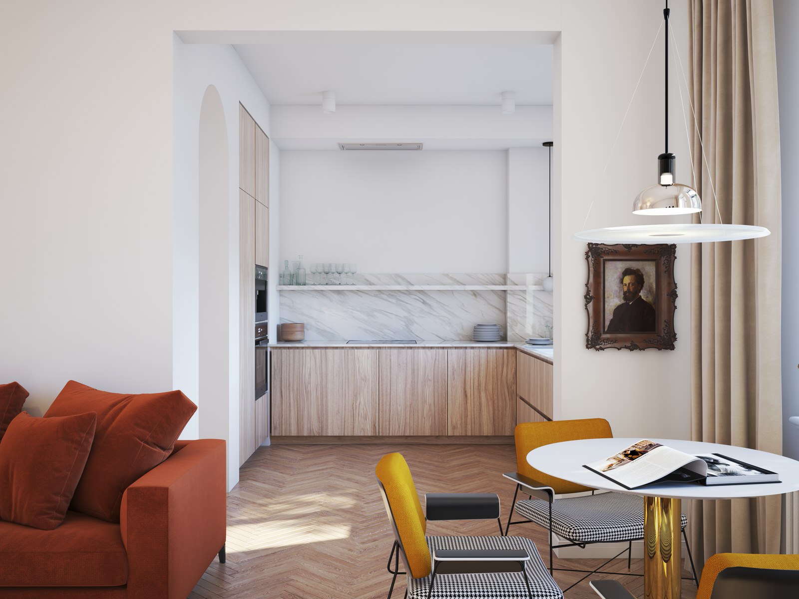 Обложка проекта: Design d'intérieur pour l'appartement d'un jeune couple dans un immeuble à étage