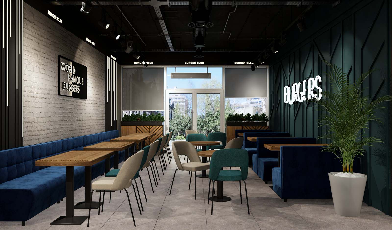 Дизайн ресторана «Burger Club» в Краснодаре