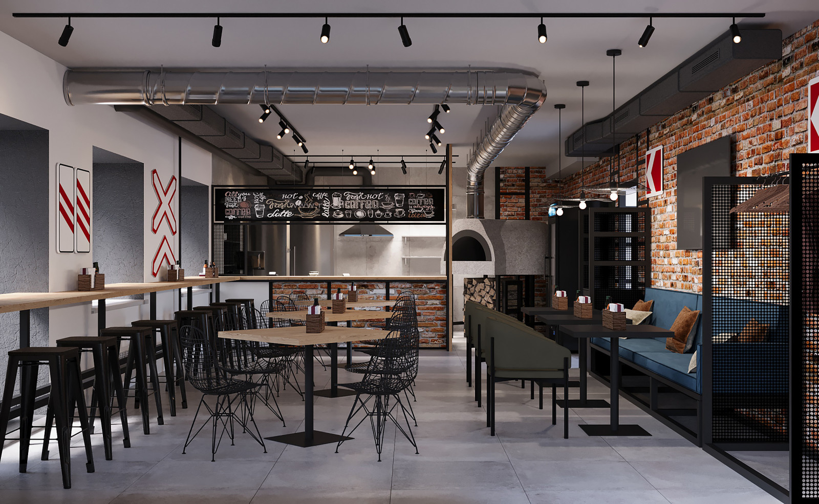 Обложка проекта: Пиццерия "Станция 9/1" с летней верандой в Томске