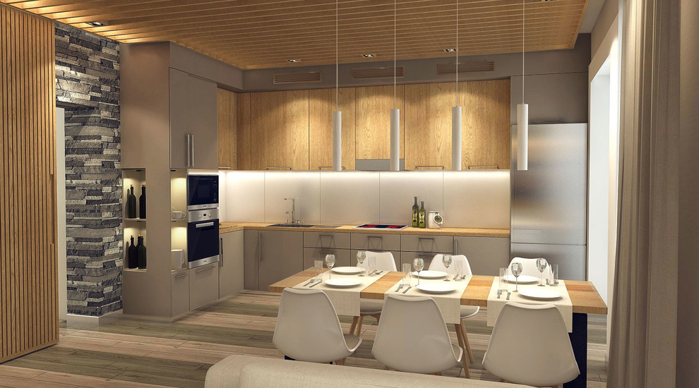 Обложка проекта: Гостиная совмещенная с кухней