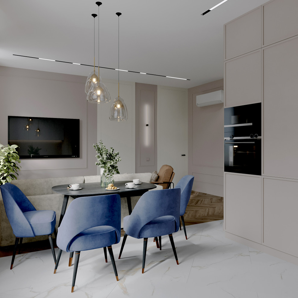 Гостиная в стиле неоклассика ЖК Родной город