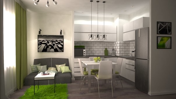 Квартира для молодой девушки 44 м2