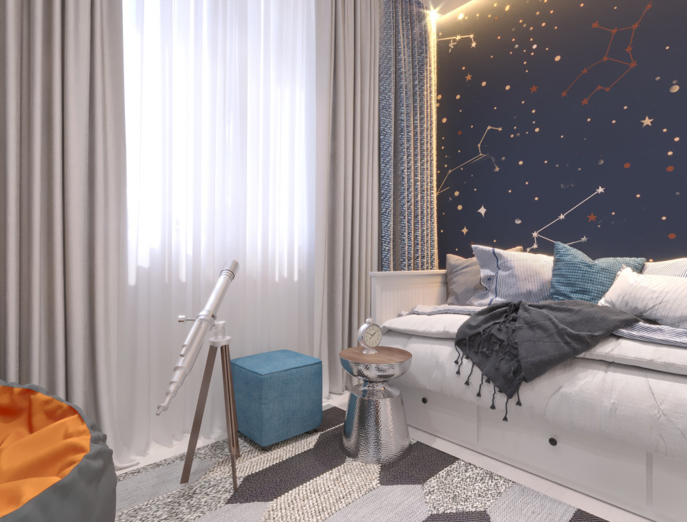 Дизайн-проект  интерьера трехкомнатной квартиры в стиле Контемпорари...