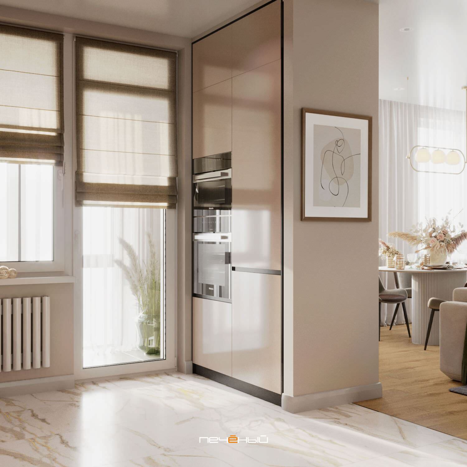 2024 Дизайн евротрёшки в современном стиле, 90 м², Москва, ЖК TopHills