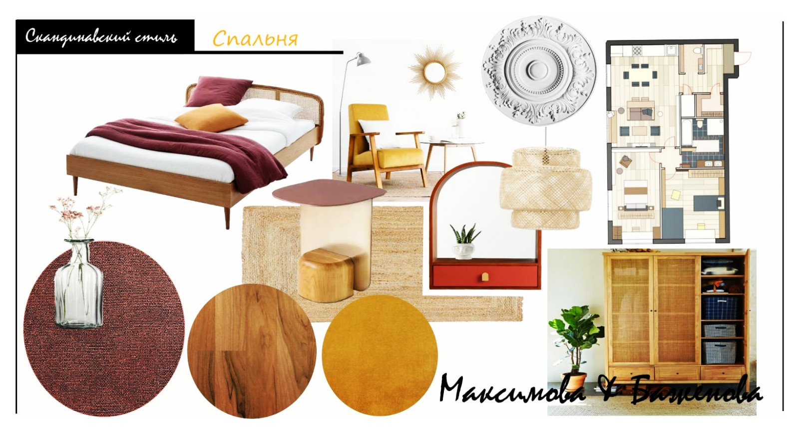 Обложка проекта: Коллаж спальной комнаты в Скандинавском стиле
