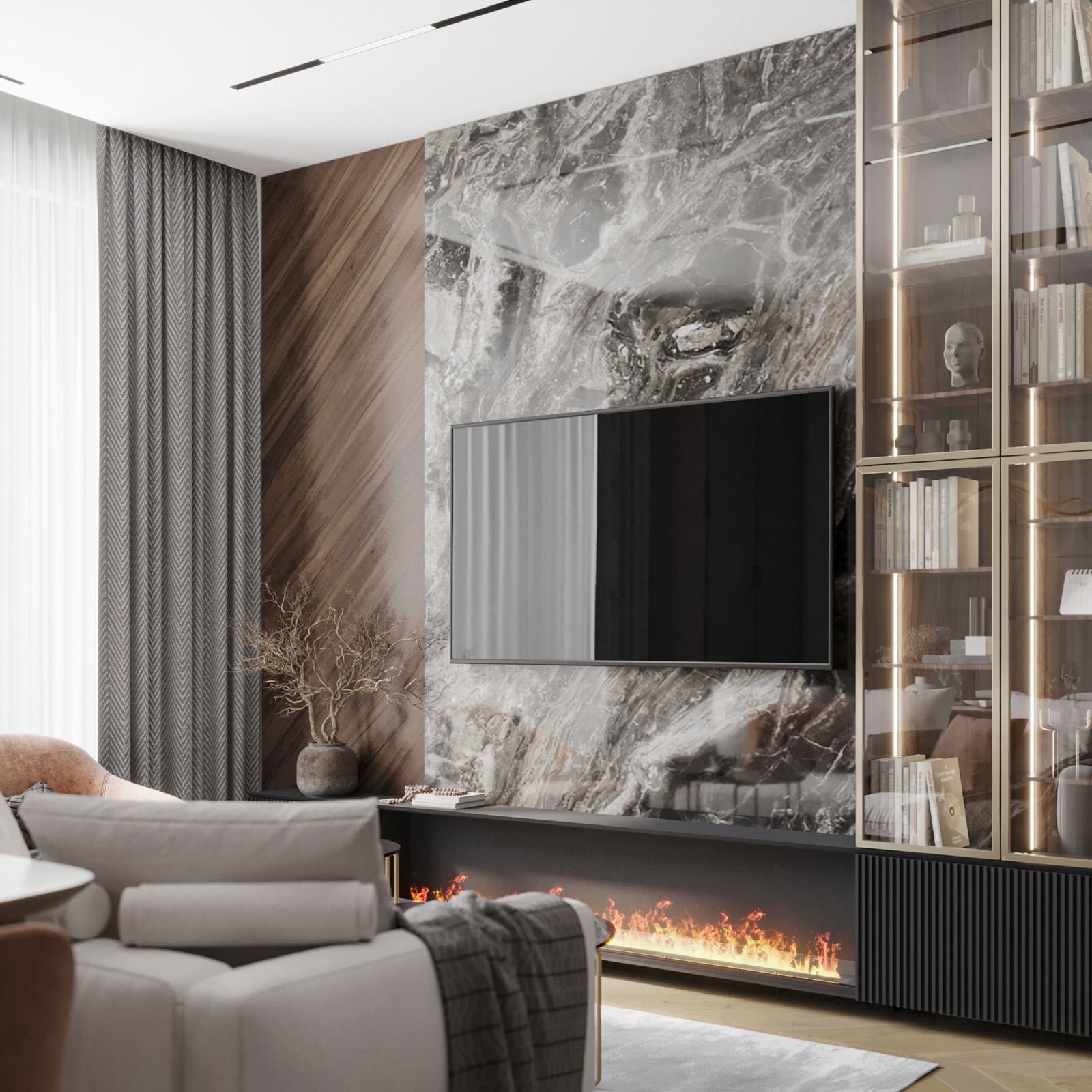 Уютная квартира в шоколадных и терракотовых оттенках