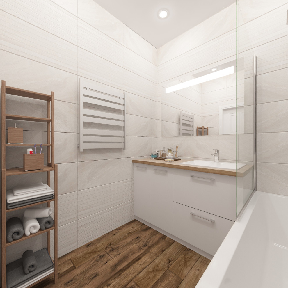 Дизайн ваннаяя квартиры в ЖК "Аврора-парк", г.Краснодар