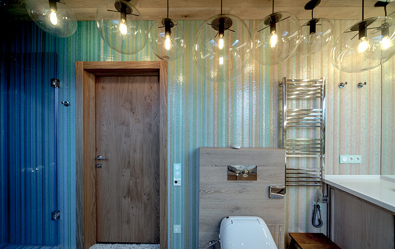 Интерьер ванной комнаты "Радуга на пляже"