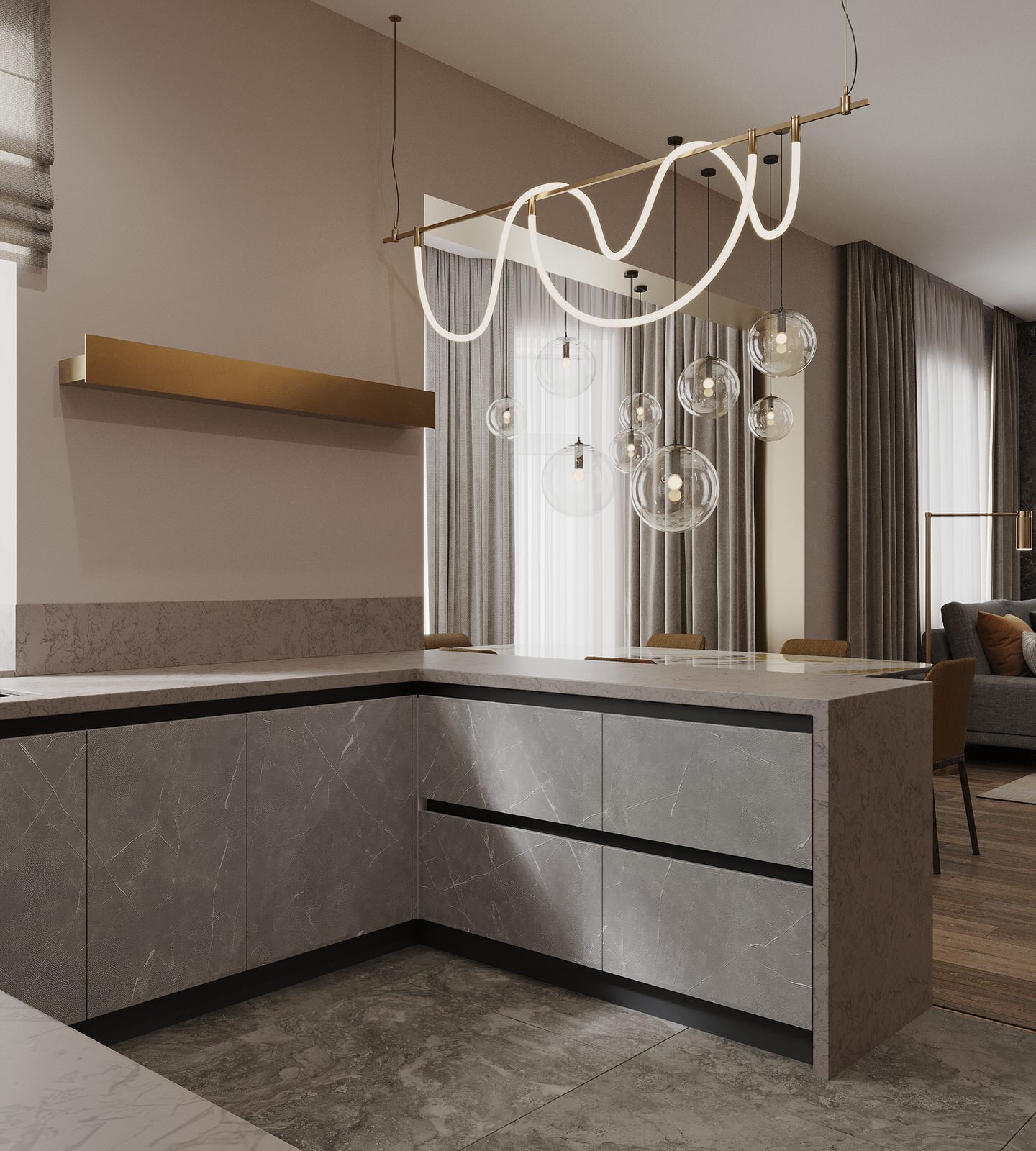 Интерьер загородного дома кардинально отличающийся от домов в округе