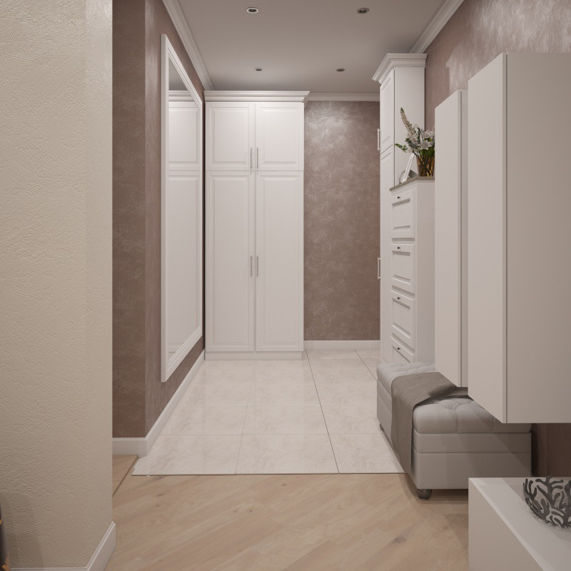 Обложка проекта: холл в трехкомнатной квартире