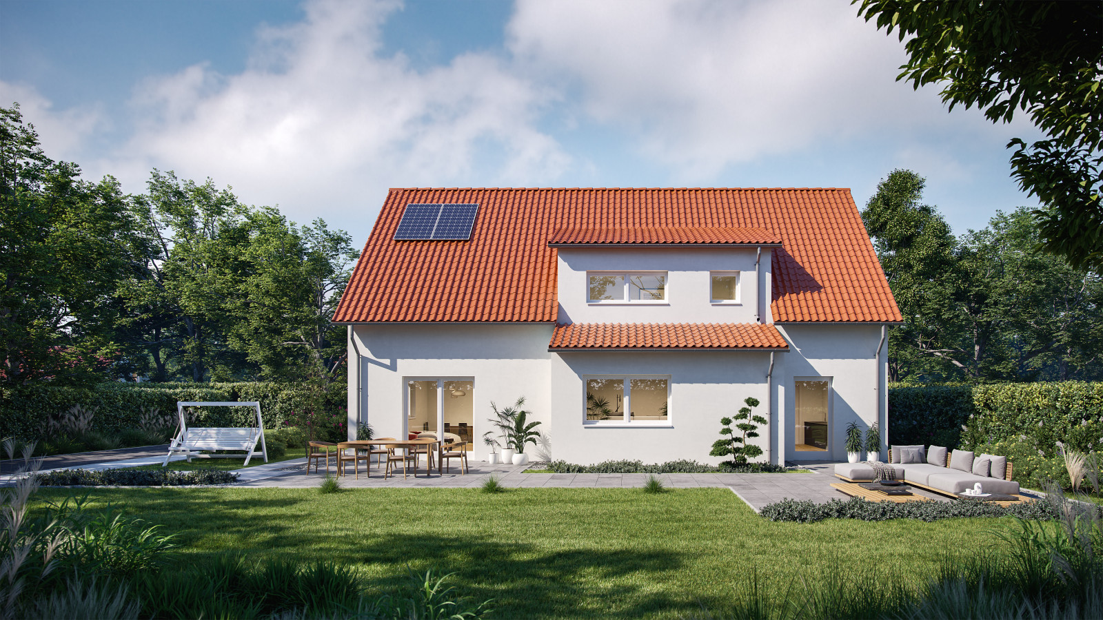 Beispiele architektonischer Renderings eines  Hauses
