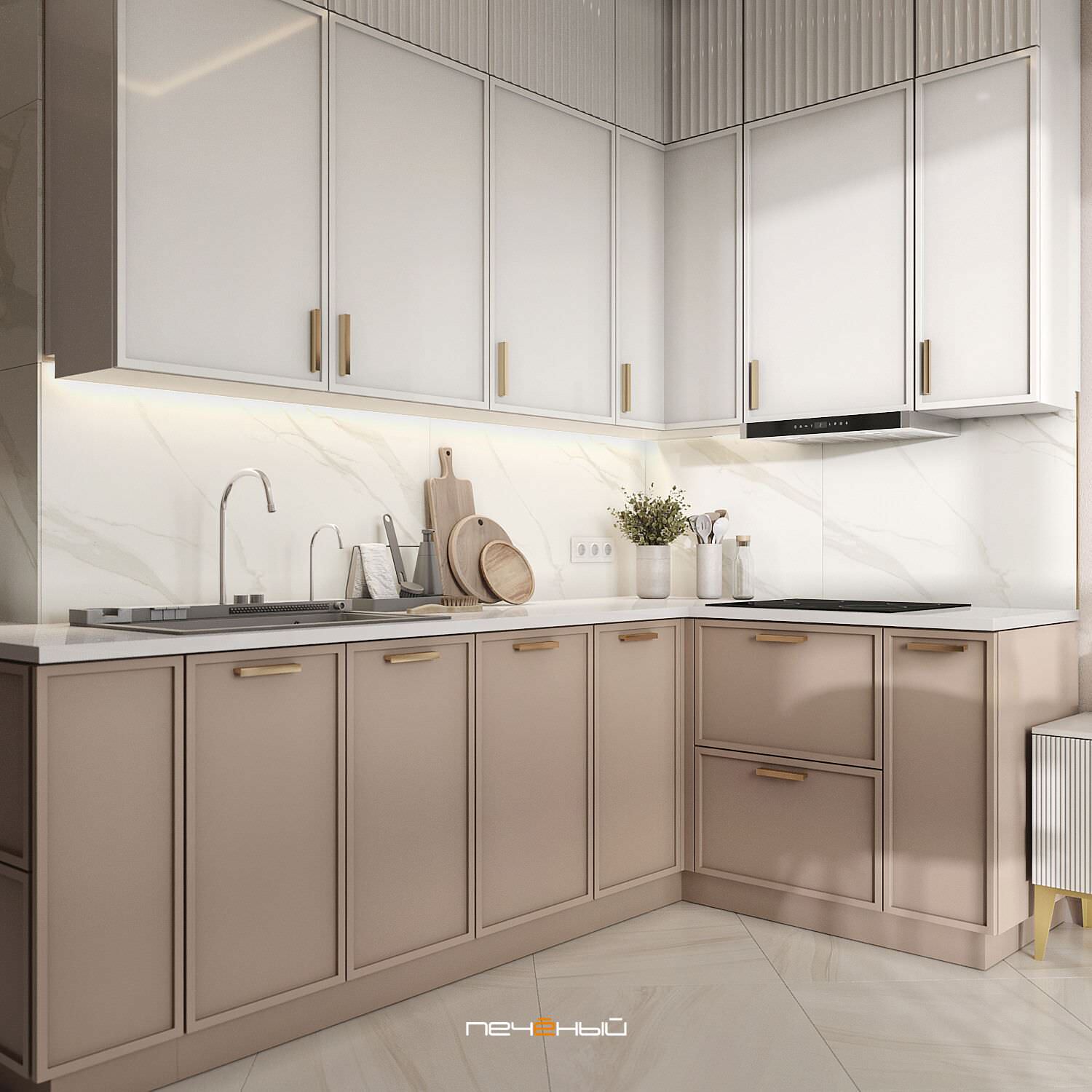 2024 Дизайн 3-х комн. квартиры в стиле неоклассика, 71 м², ЖК RDD
