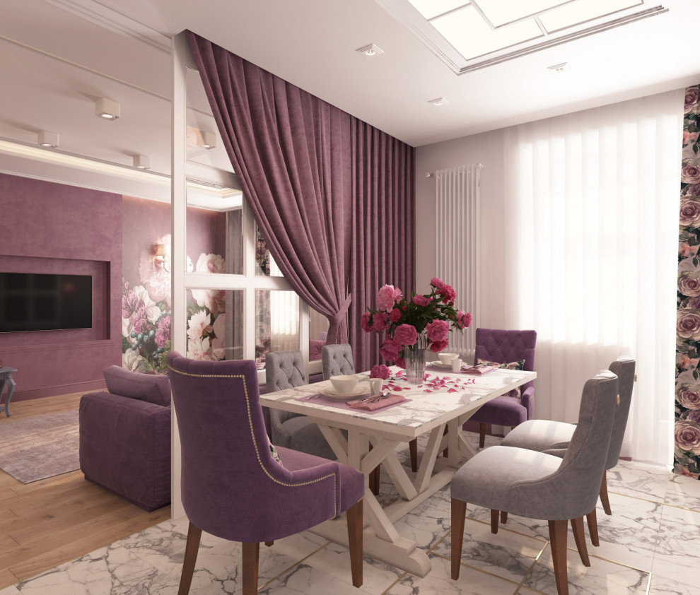 Эклектичный интерьер в ЖК Петровский, 100 кв. м. (г. Новосибирск)