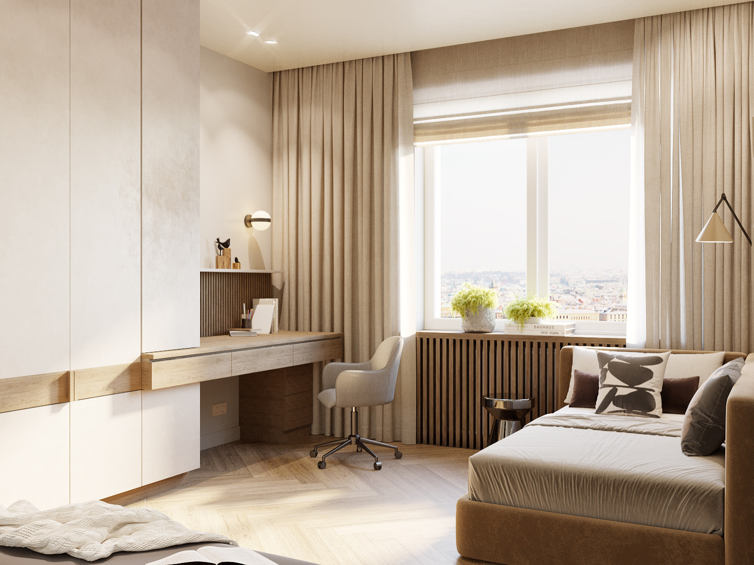 Soft-минимализм в монохромном интерьере трехкомнатной квартиры /ЖК "Балтийский"