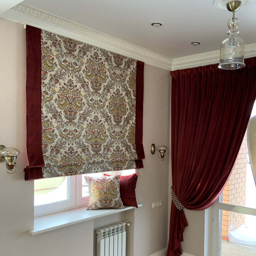 Готовы шторы для кухни. Римская штора на кухне и портьера