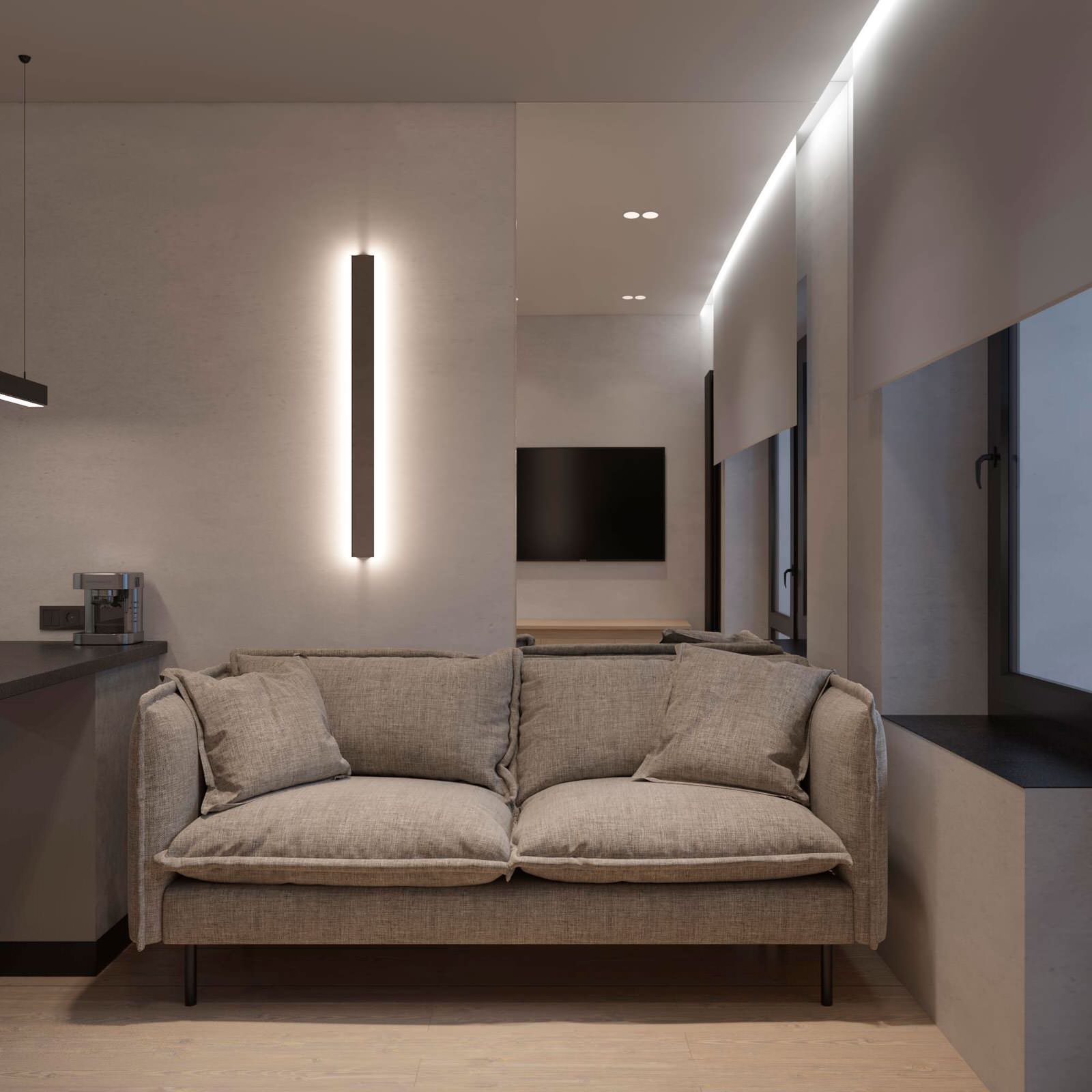 Дизайн студии для молодого человека ЖК БРУСИЛОВО Тверь