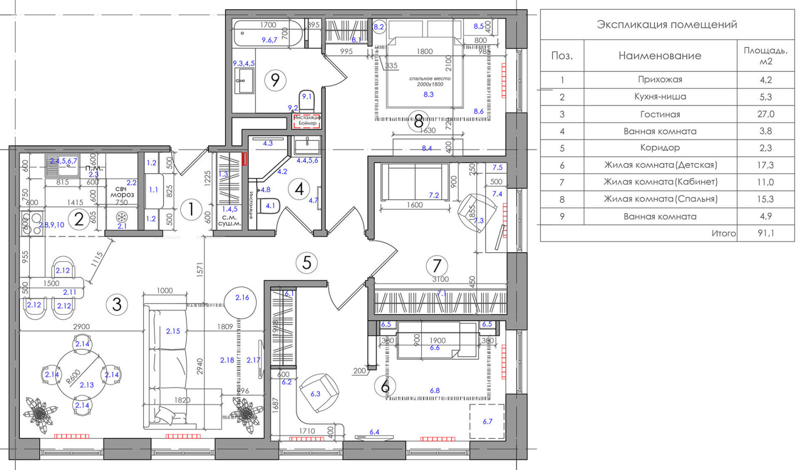 Обложка проекта: ЖК Дискавери. 92 м.кв.