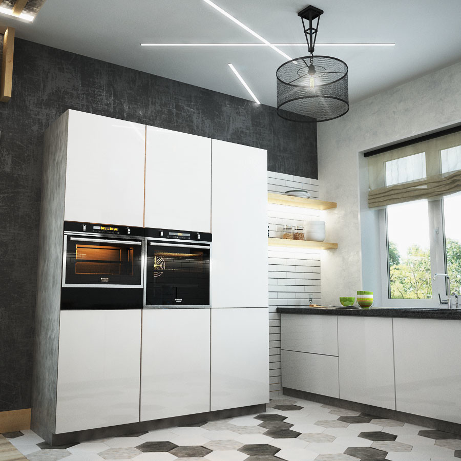 Дом в стиле лофт, хай-тек