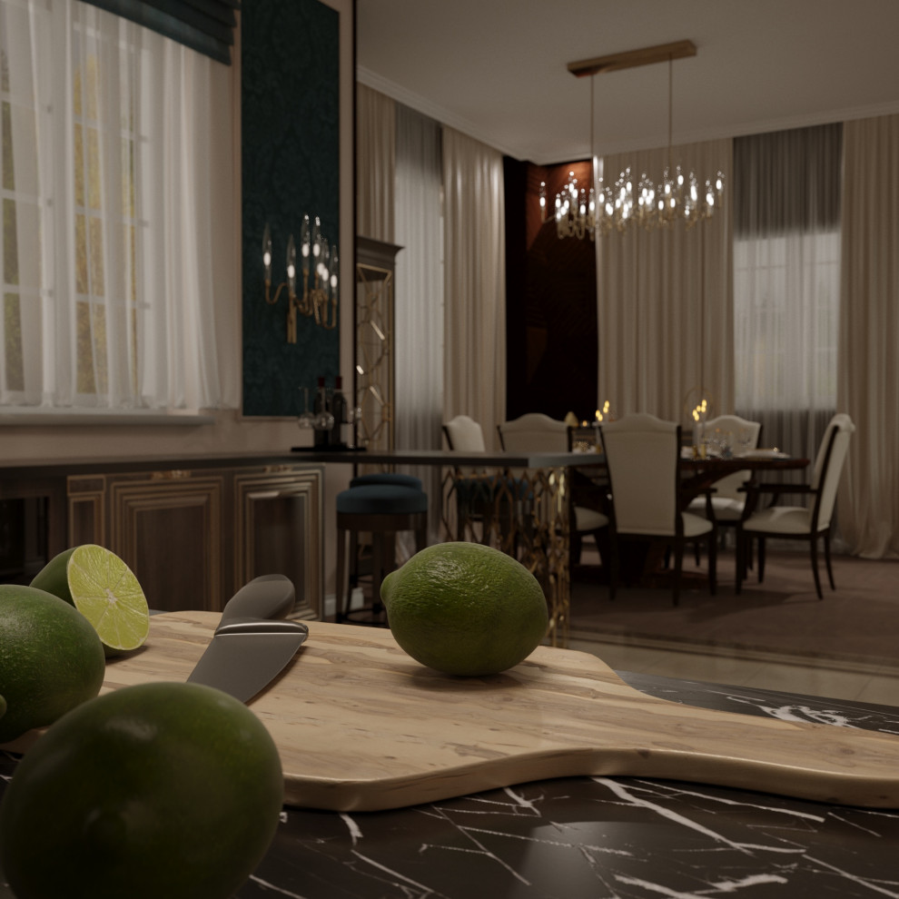 Визуализация кухни-гостиной