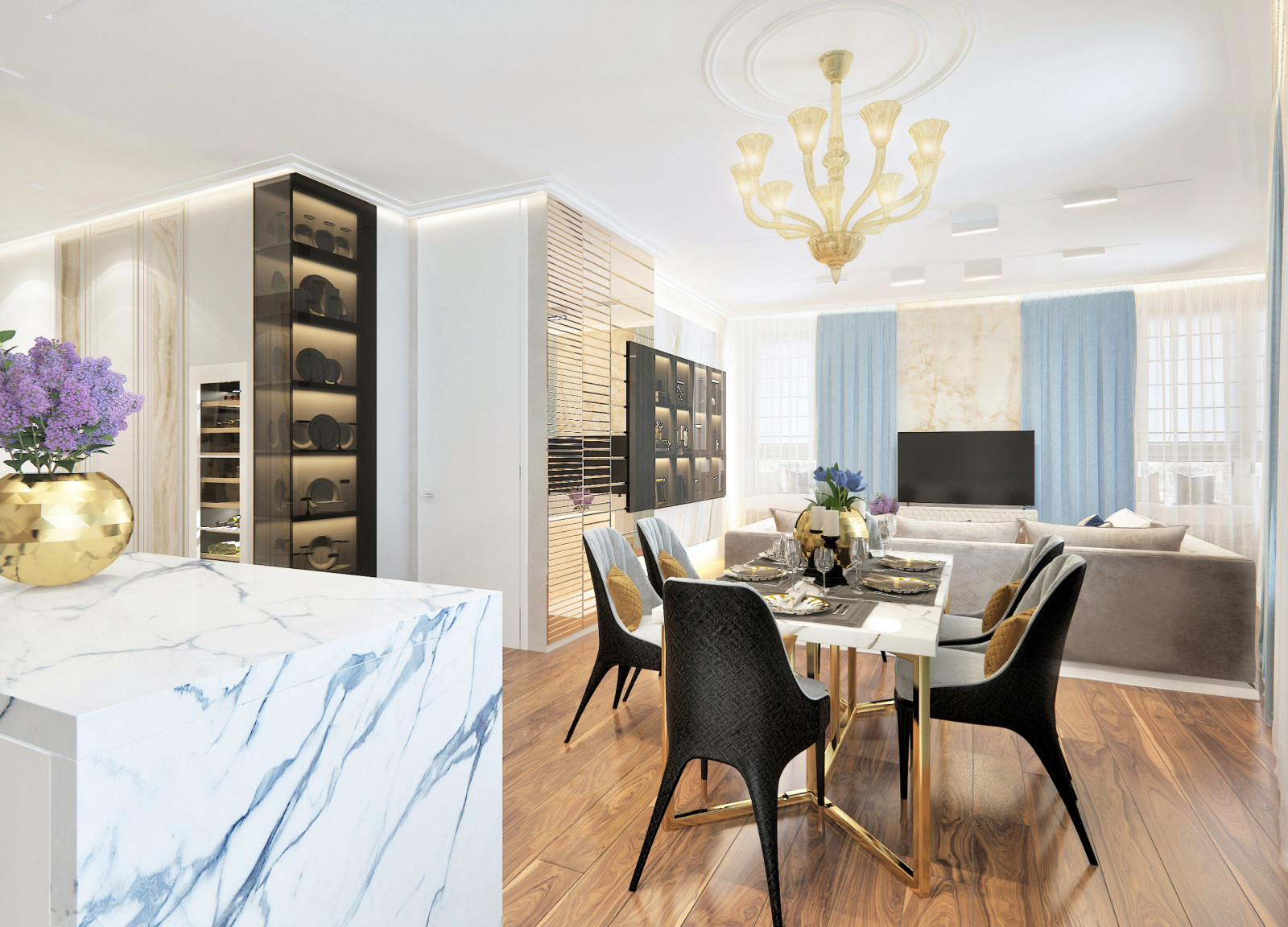 Современный интерьер в смешанном стиле.