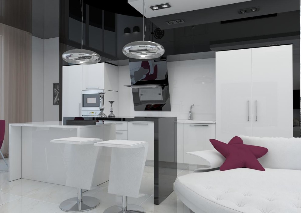 Двухкомнатная квартира в черно-белой гамме  г.Новороссийск