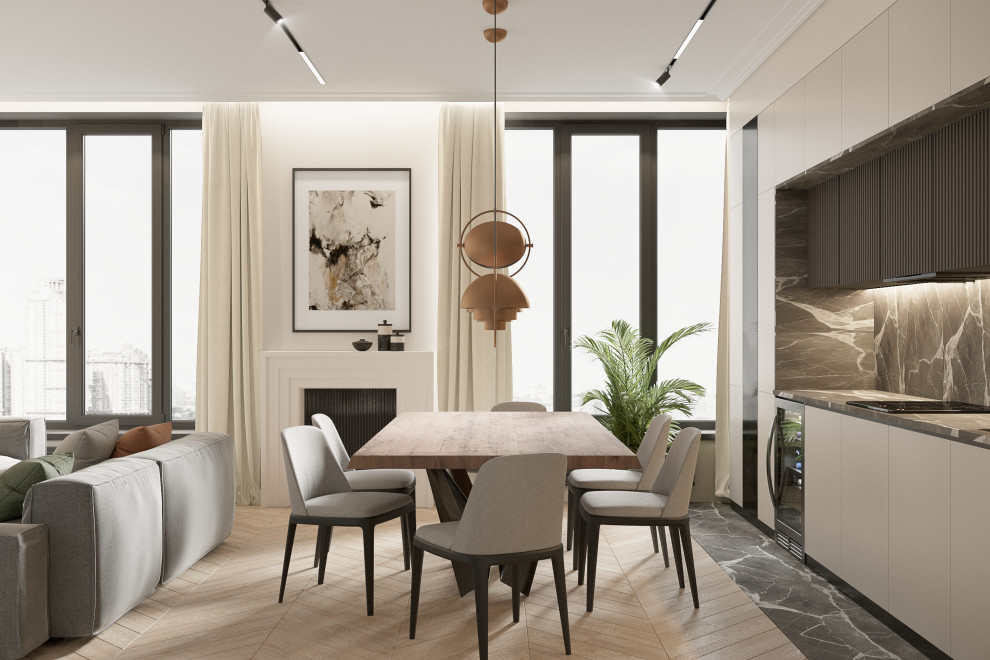 Современная кухня-гостиная