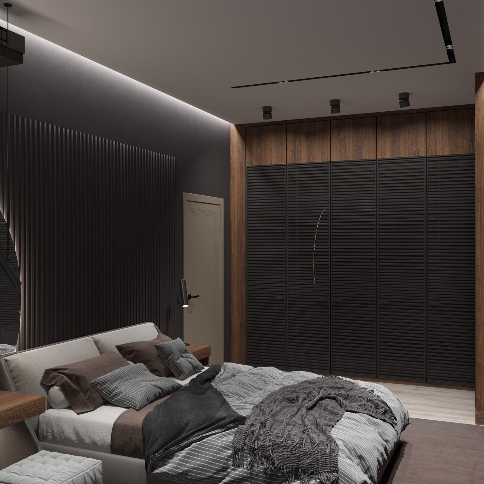 Современная и стильная спальня 16,7м²