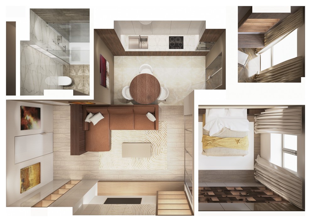 Обложка проекта: Коммерческий проект. Визуализация планировочных решений квартир