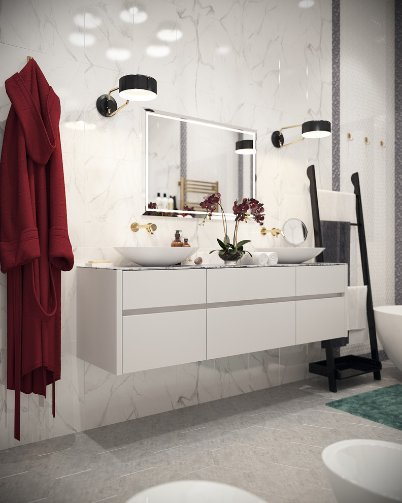 ЖК «Донской Олимп». Дизайн ванной в парижском стиле