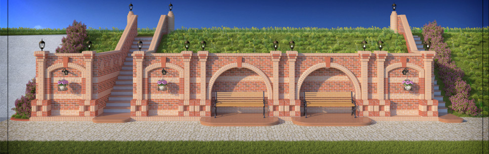 Обложка проекта: Декоративная подпорная стенка на участке загородного дома