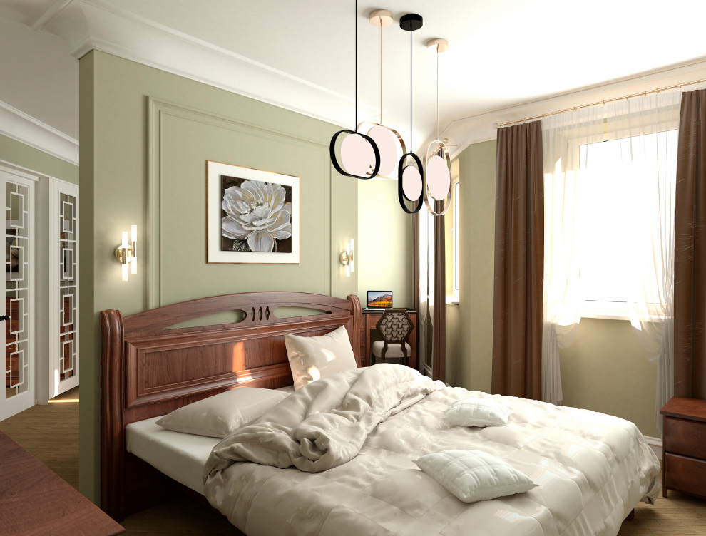 Сложное зонирование: спальня+кабинет+коридор. Обновление лоджии и детской.