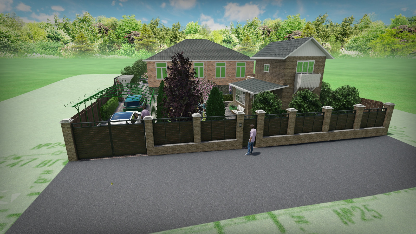 Обложка проекта: Ландшафтный проект с террасированием участка