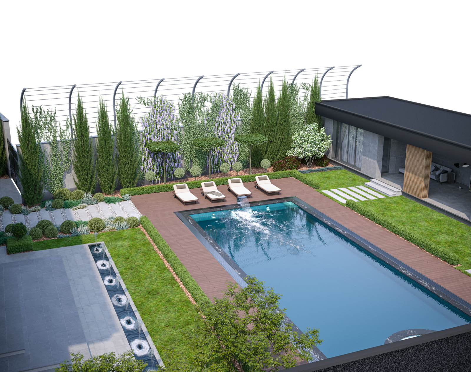 Проект благоустройства территории частного дома.