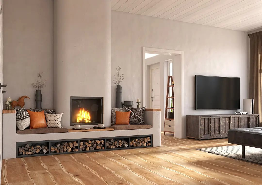 Загородный дом, гостиная и столовая зоны