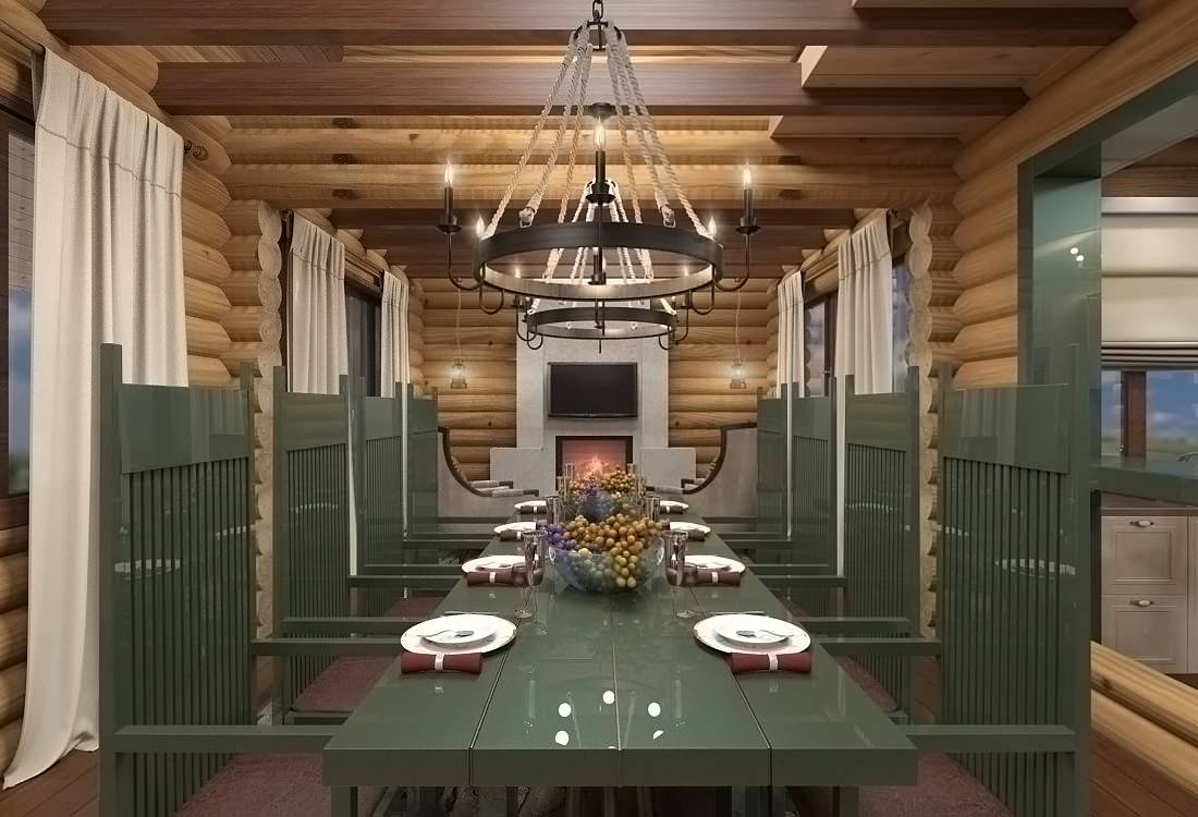 Интерьер деревянного дома